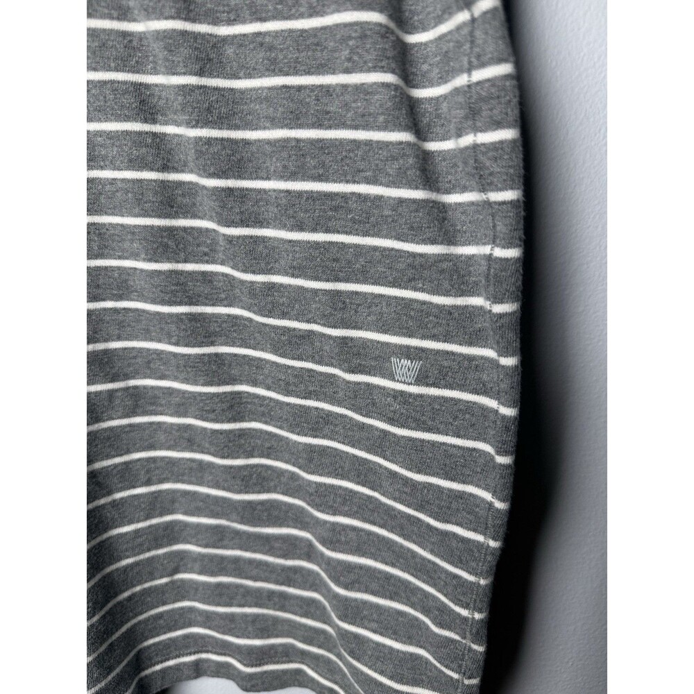 Mack Weldon Men's Medium Grey Striped Cotton Short Sleeve Crew Neck Pocket Tee - Picture 7 of 10